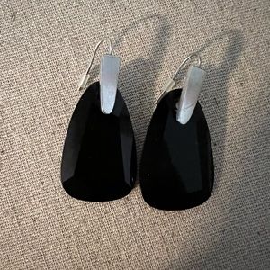 Kendra Scott Onyx and Silver drops